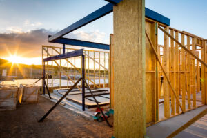 The framing of a new construction home in El Paso.